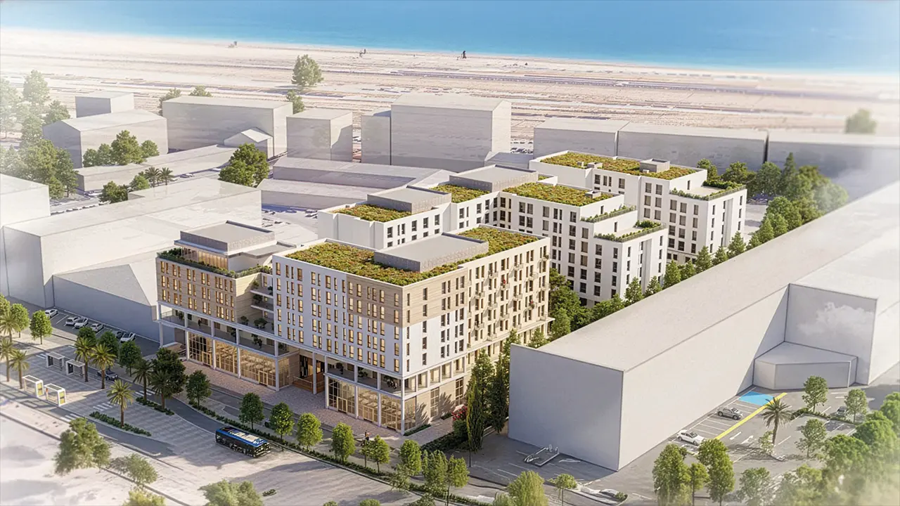 Vue aérienne de la résidence immobilière Azurea - Programme Cannes