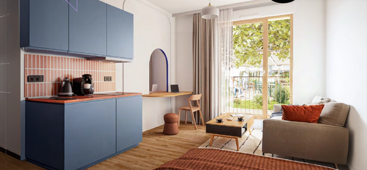 Vue chambre de la résidence immobilière Harvey Lampertheim - Programme Strasbourg