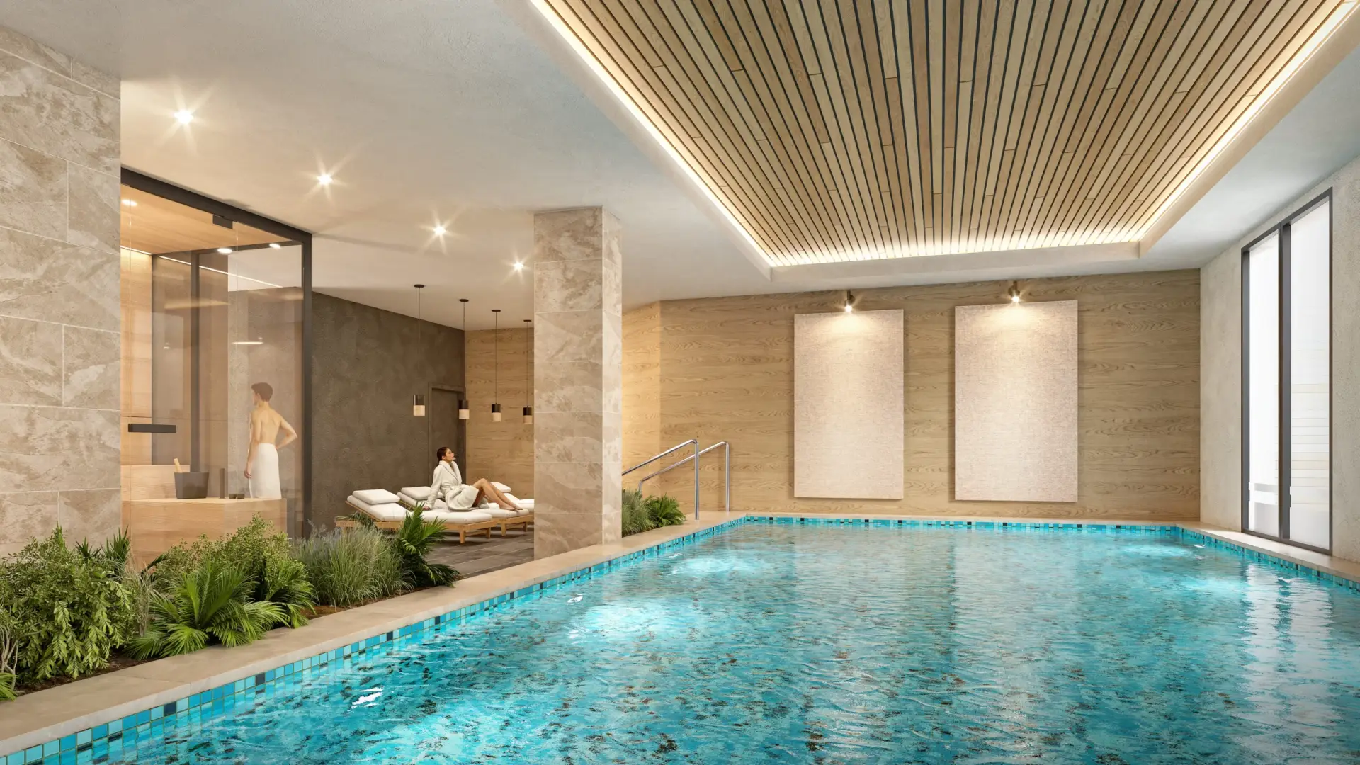 Piscine de la résidence immobilière Azurea - Programme Cannes